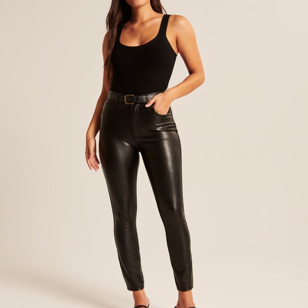 Abercrombie & Fitch Curve Love Vegan Leather Skinny Pant